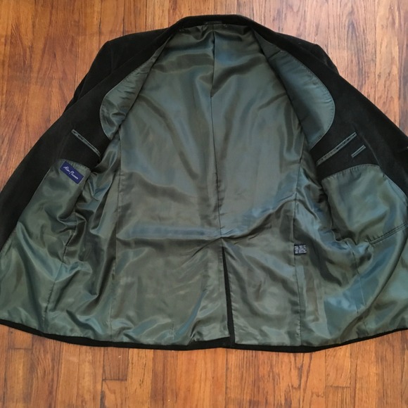 Alan Flusser Corduroy Men's Blazer Size 44R Sports Coat‎ Jacket Dark Green/Brown - Picture 4 of 12